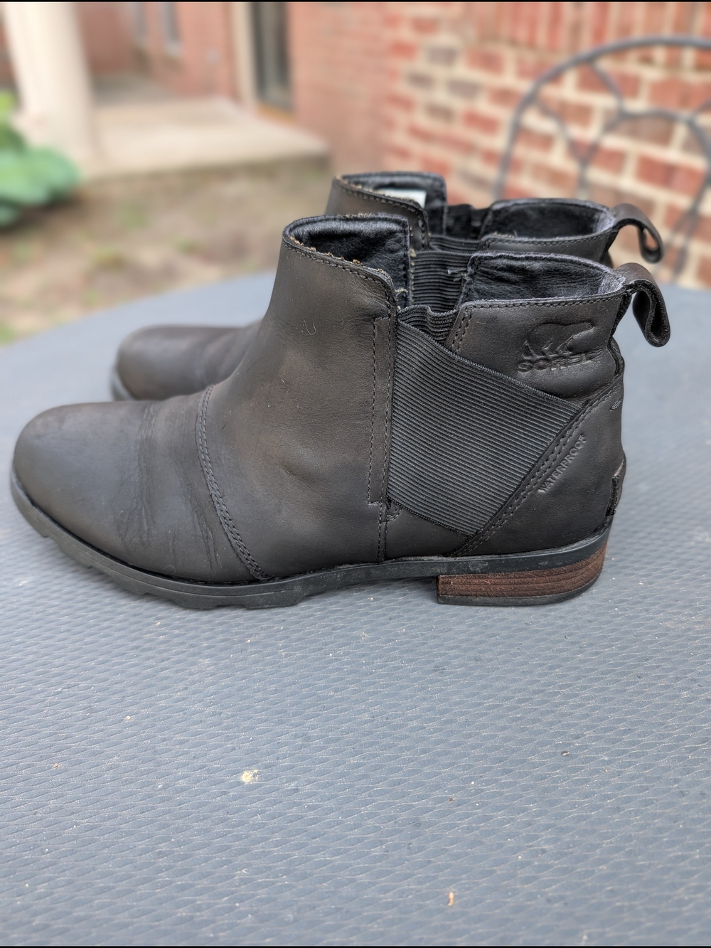 Sorel Black Leather Ankle Boots